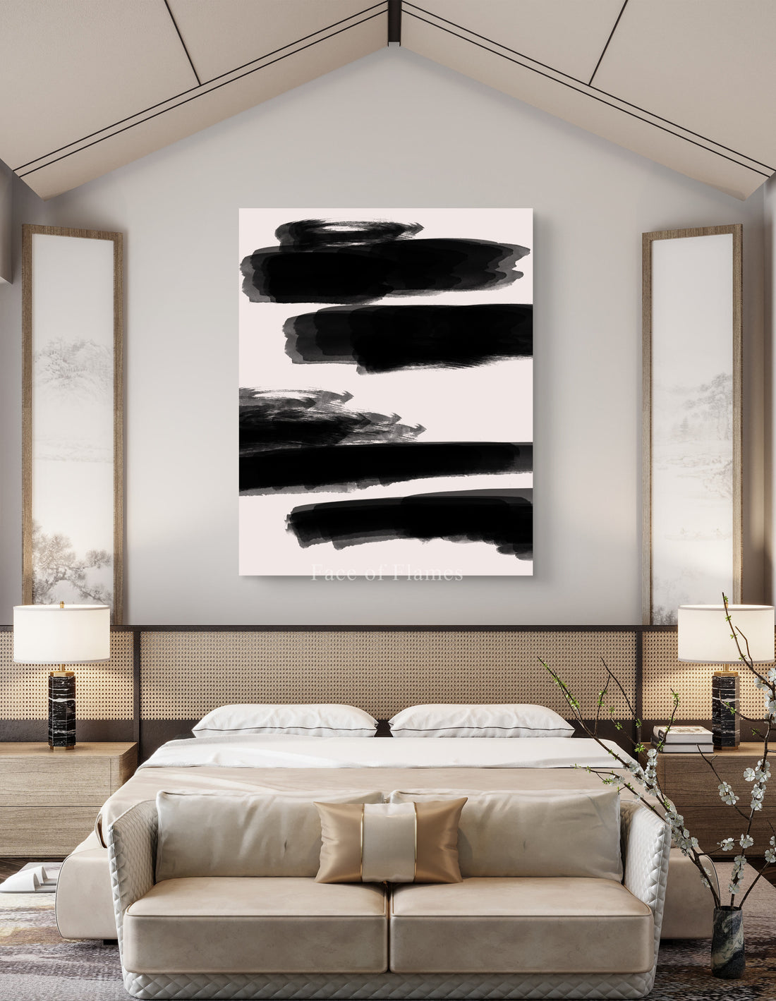 Abstract Brushstrokes in Monochrome