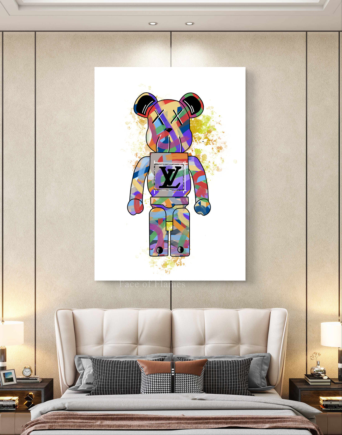 Abstract Art Bear with Designer Emblem