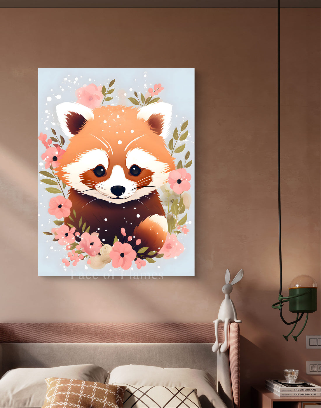 Floral Embrace: A Red Panda Amidst Blossoms