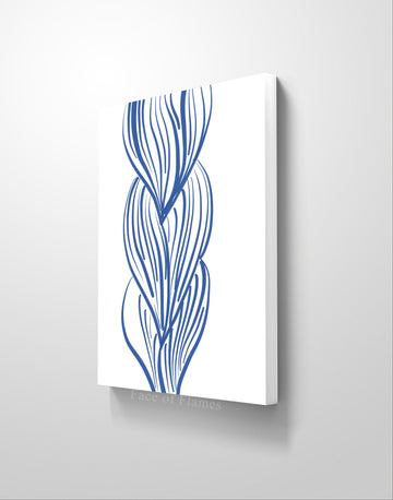 Abstract Blue Wavy Lines Artwork