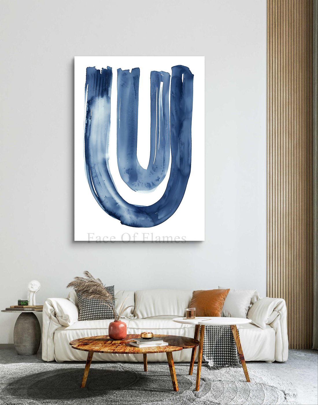 Abstract Blue U-Shape Stroke