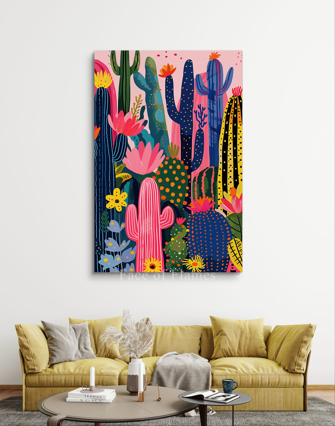 Desert Blooms: A Colorful Cacti Ensemble