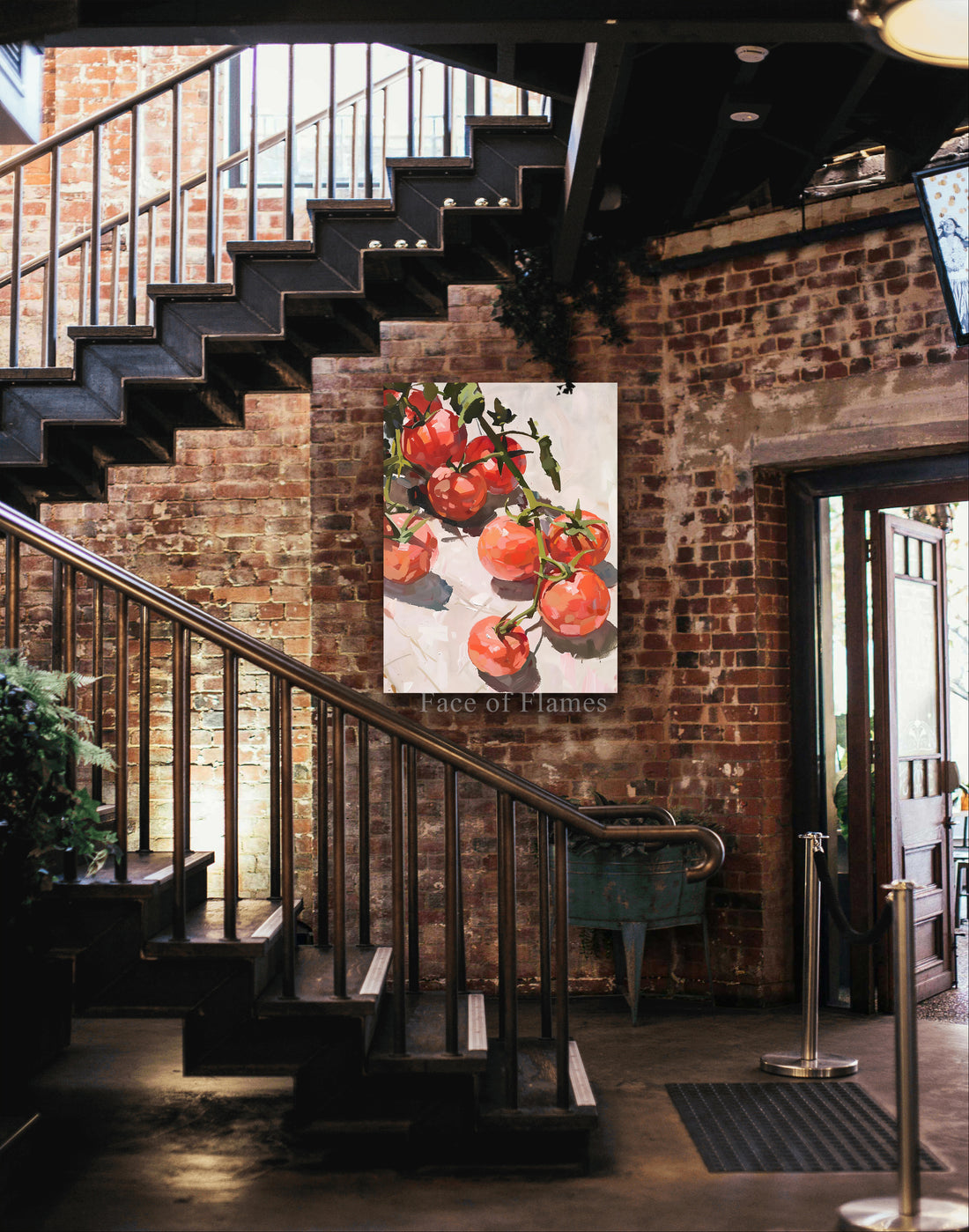 Sunlit Tomatoes on Canvas