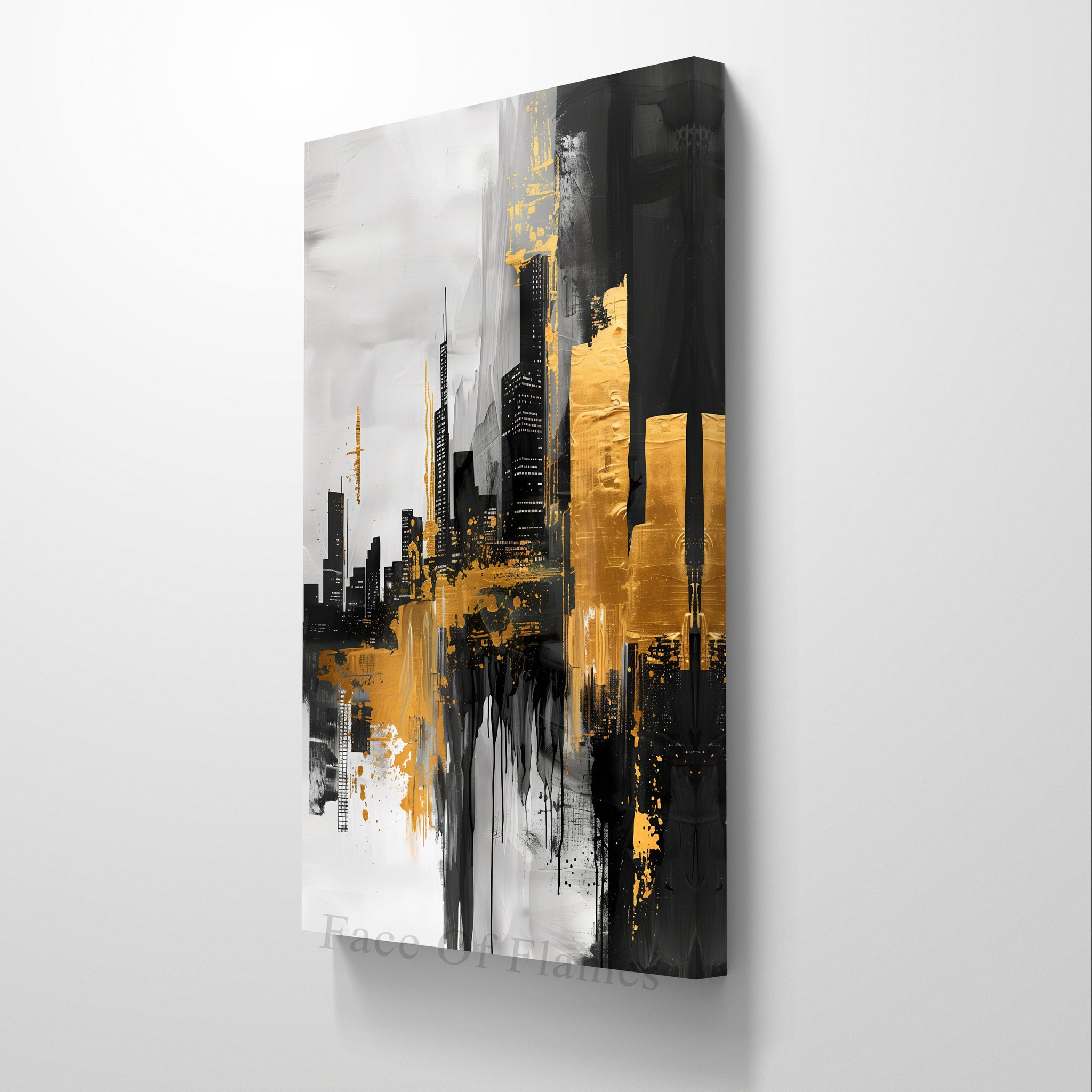 Monochrome Metropolis with Golden Accents