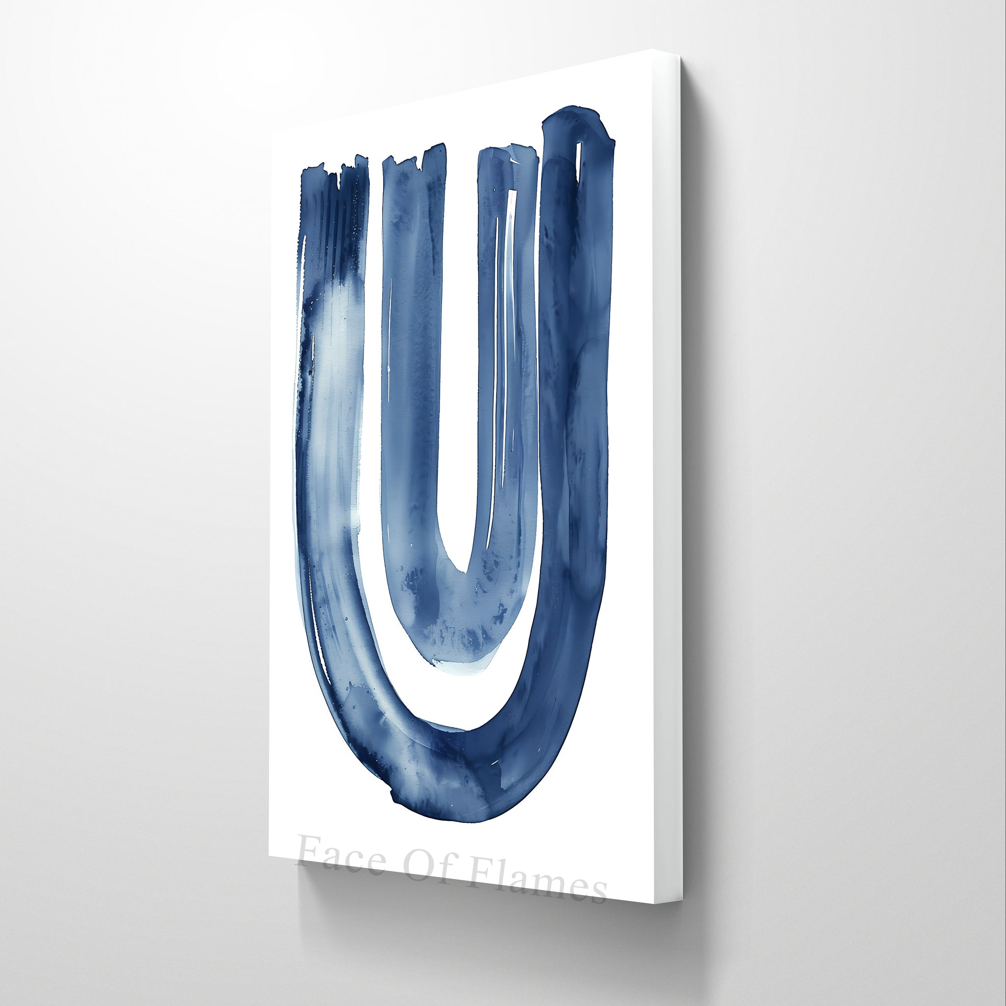 Abstract Blue U-Shape Stroke