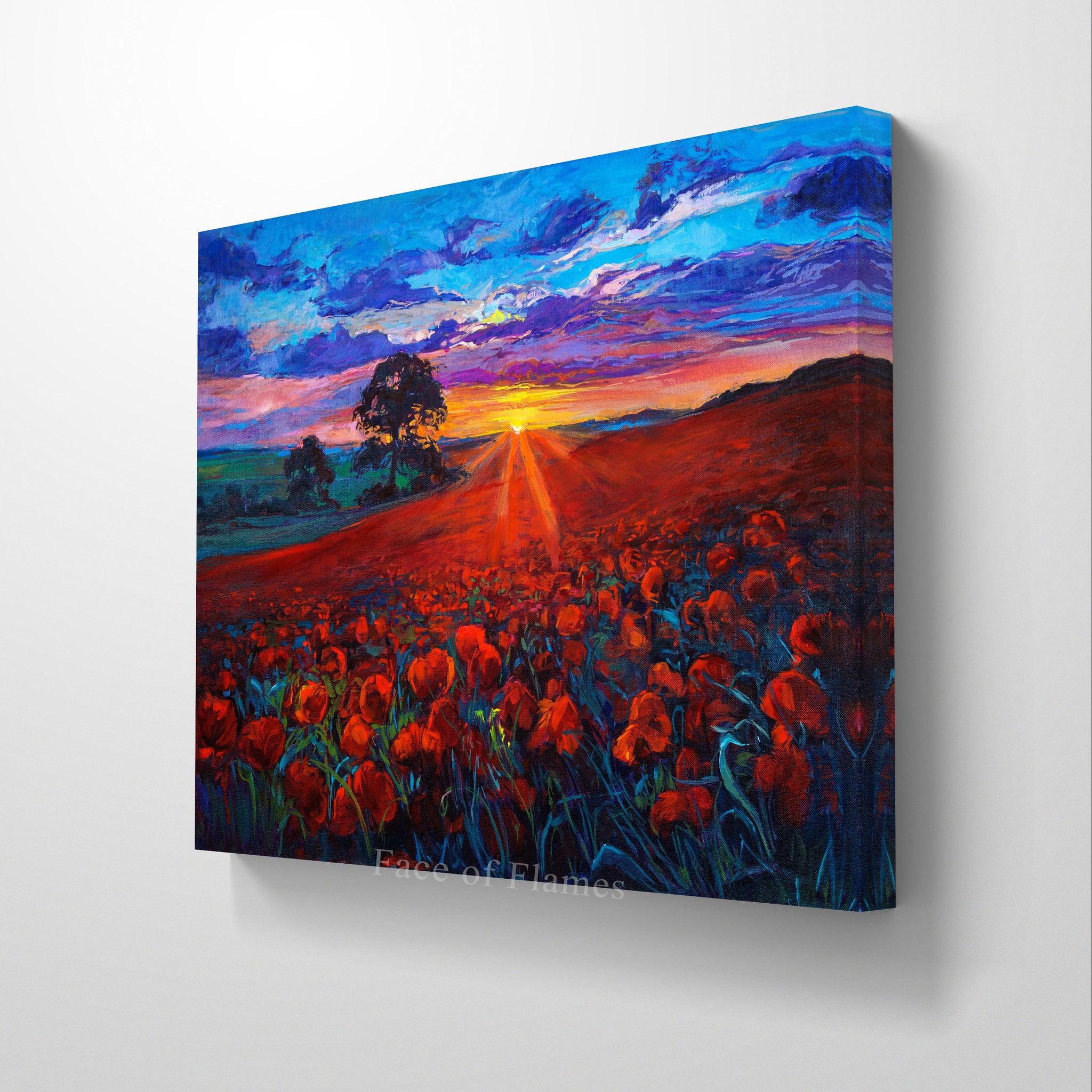 Sunset Splendor Over Poppy Fields