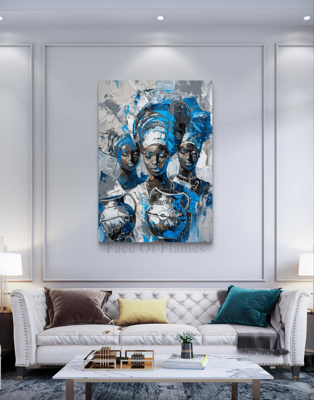 Abstract Artistry: A Study in Blue and Grey