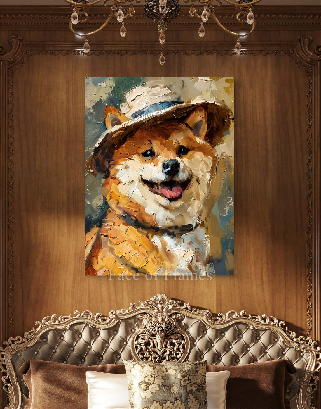 Canine in Cap: A Textured Portrait