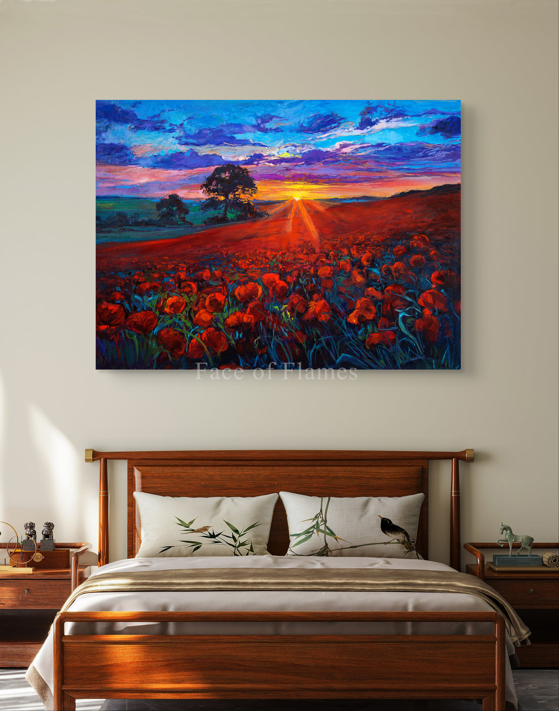 Sunset Splendor Over Poppy Fields