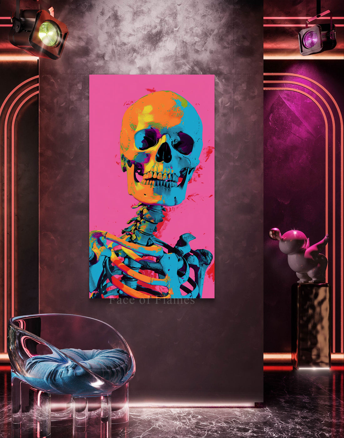 Vibrant Anatomy: A Pop Art Skeleton